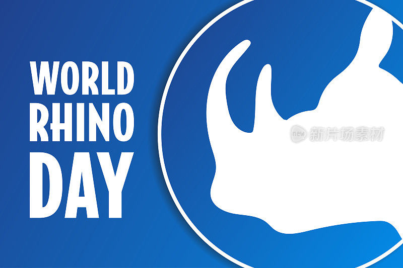 World Rhino Day. September 22. Holiday concept. Template for background, banner, card, poster with text inscription. Vector EPS10 illustration.